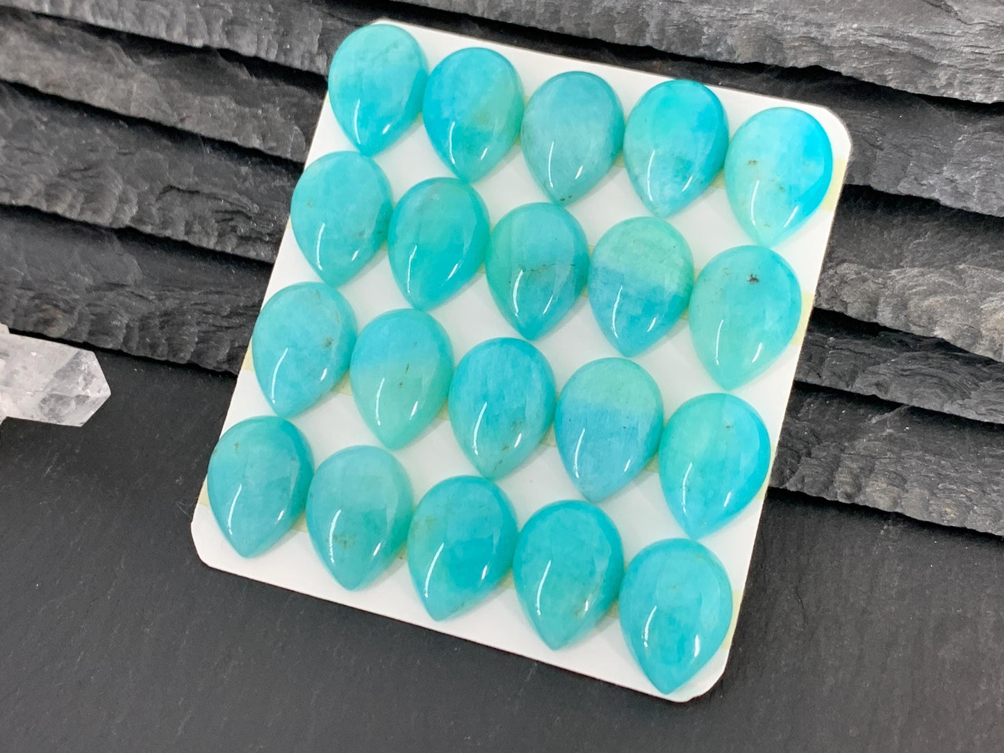 Amazonite pear 12x16mm cabochon - Calibrated cabochons
