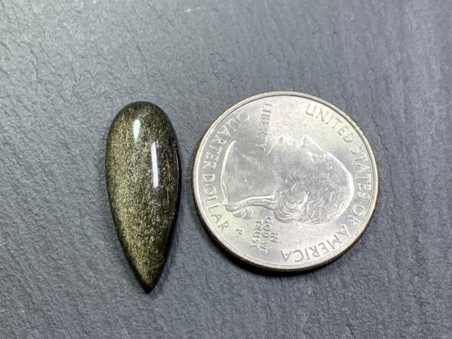 Gold Obsidian pear 10x25mm cabochon - Calibrated cabochons
