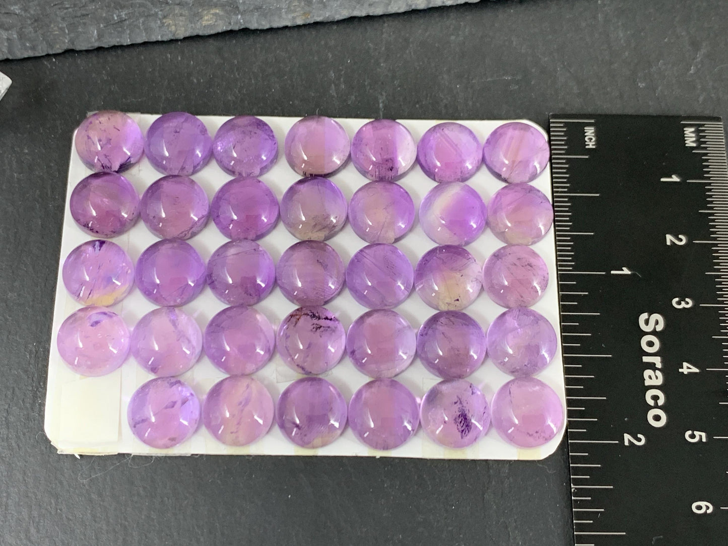 Amethyst round 10mm cabochon - Calibrated cabochons