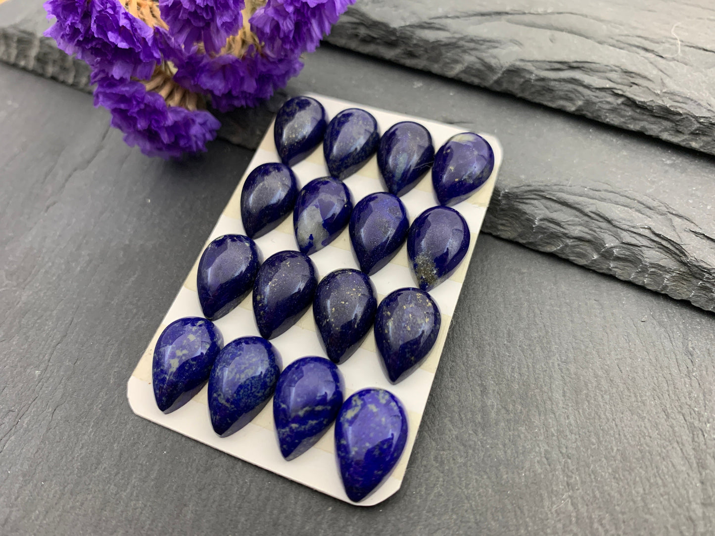 Lapis Lazuli pear 10x15mm cabochon - Calibrated cabochons