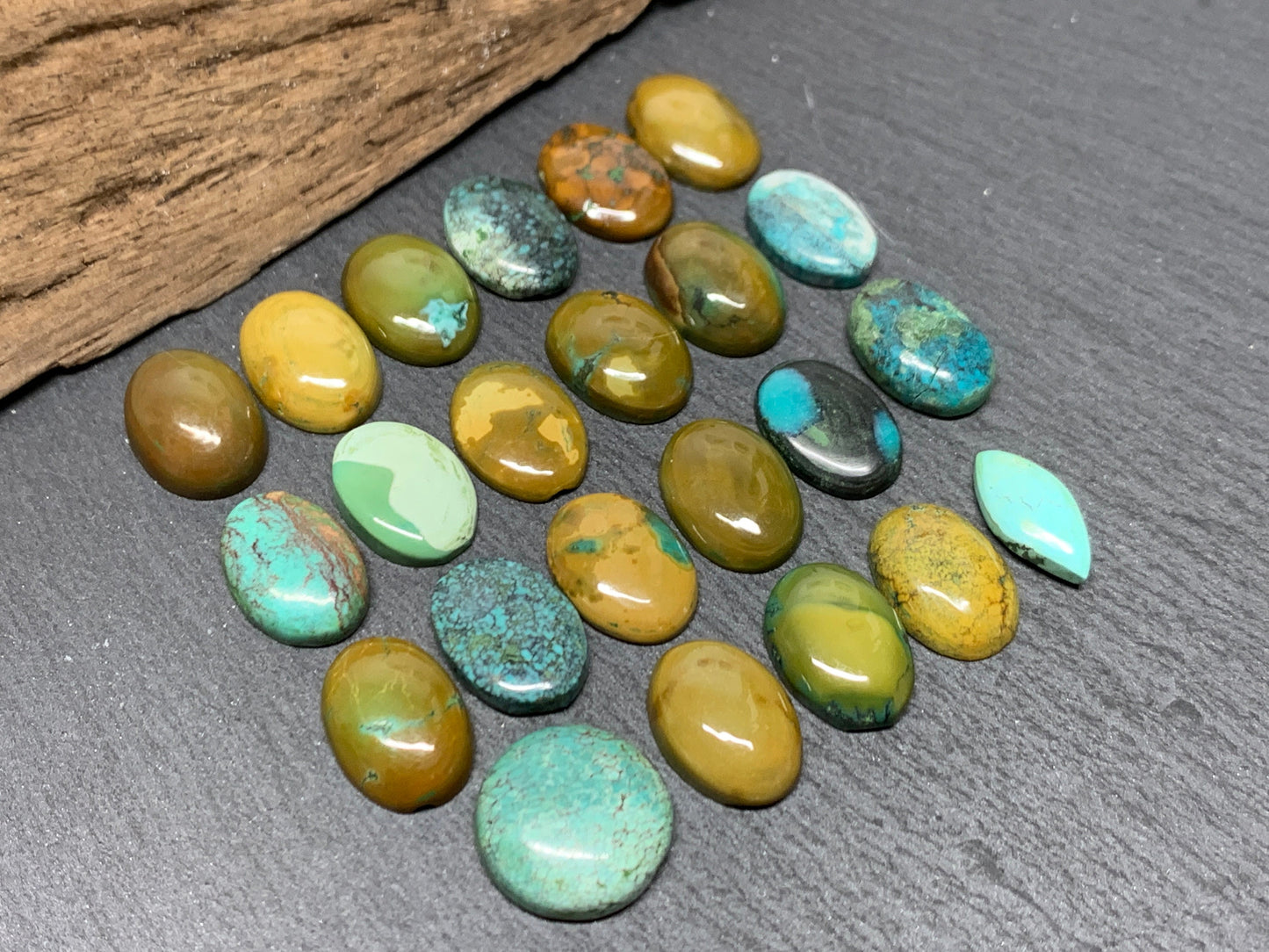Tibetan Turquoise Cabochon - Natural 14mm Oval Stone, Hand Cut Gem