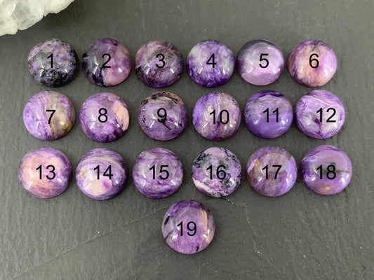 Round Charoite Cabochon 10mm - Calibrated cabochons
