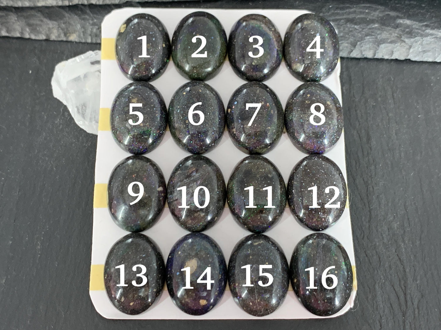 Black Andamooka Opal oval 15x20mm cabochon - Matrix Australian Opal