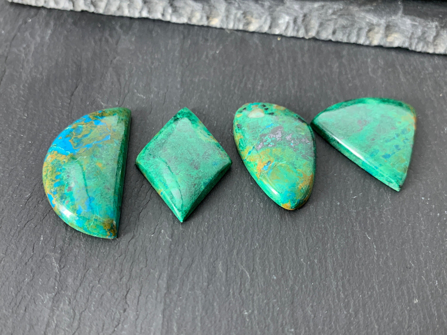 Chrysocolla cabochons 22x33x5mm