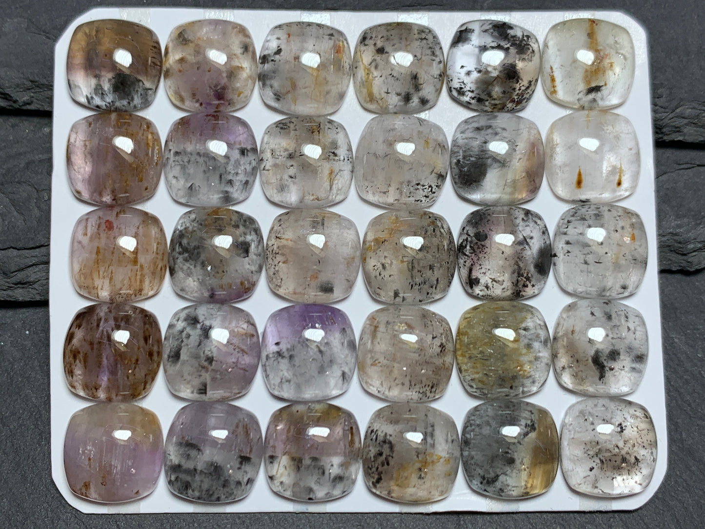 Super 7 square cushion 12x12mm cabochon - Calibrated cabochons
