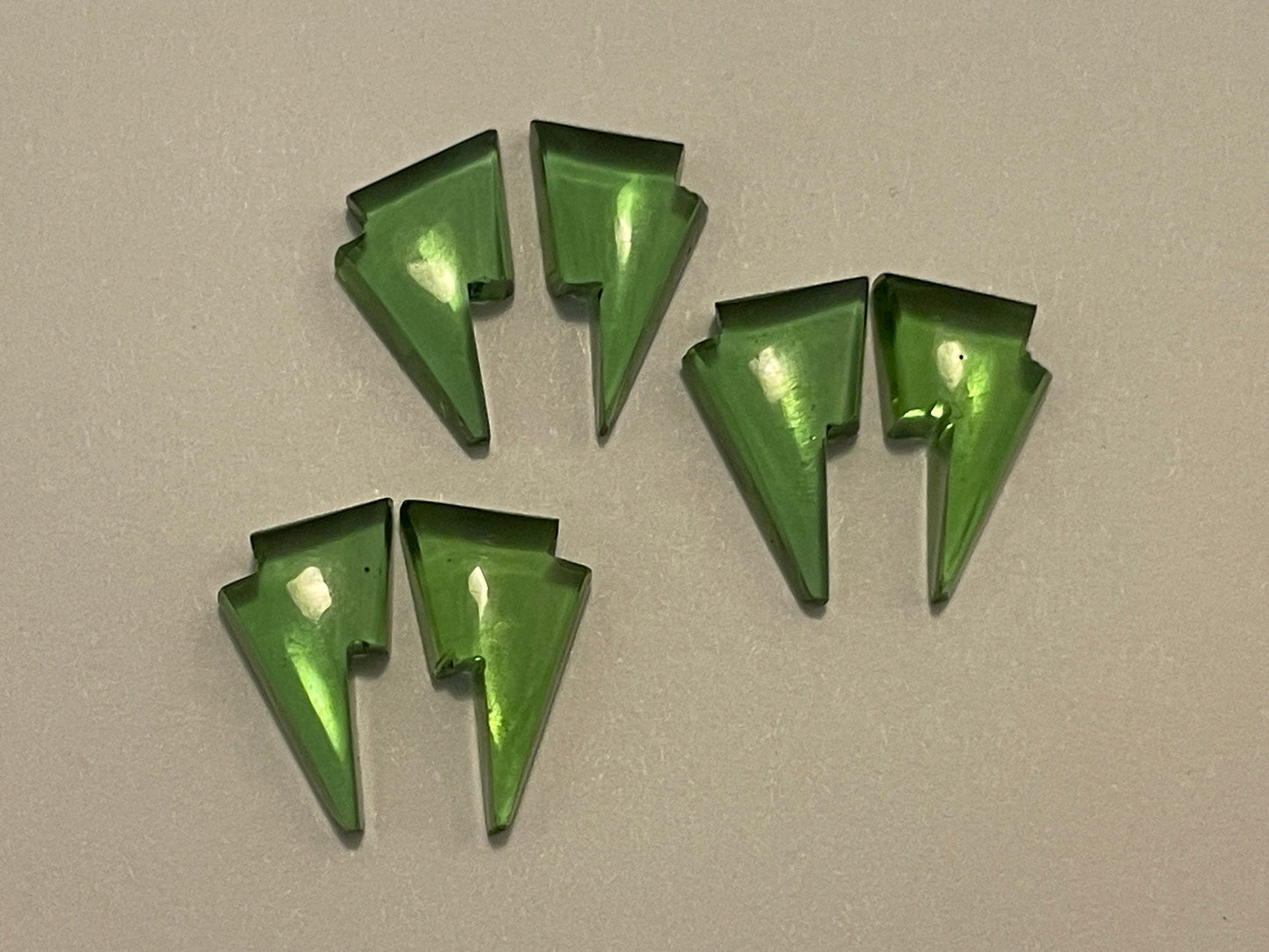 Faceted color changing Alexandrite lightning bolt 8x13mm cabochon - Cabochons are calibrated