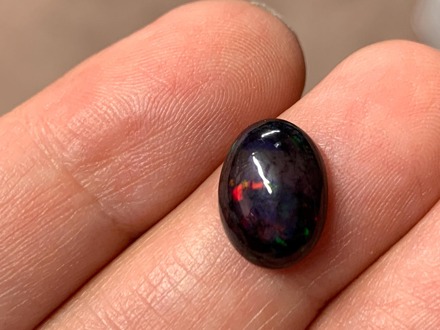 Black Ethiopian Opal oval 9x12x4mm cabochon
