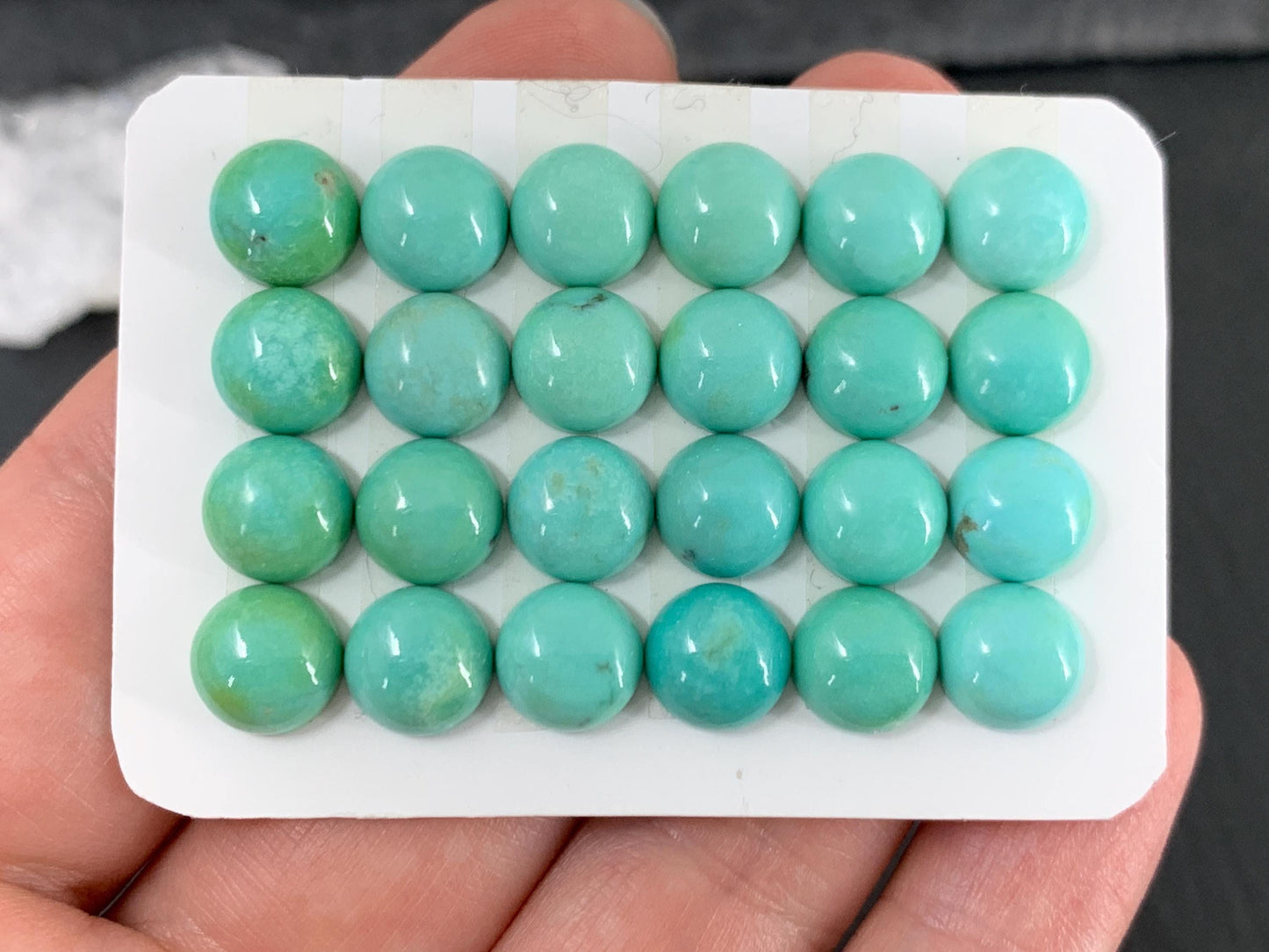 Turquoise round 8mm cabochon - Calibrated cabochons