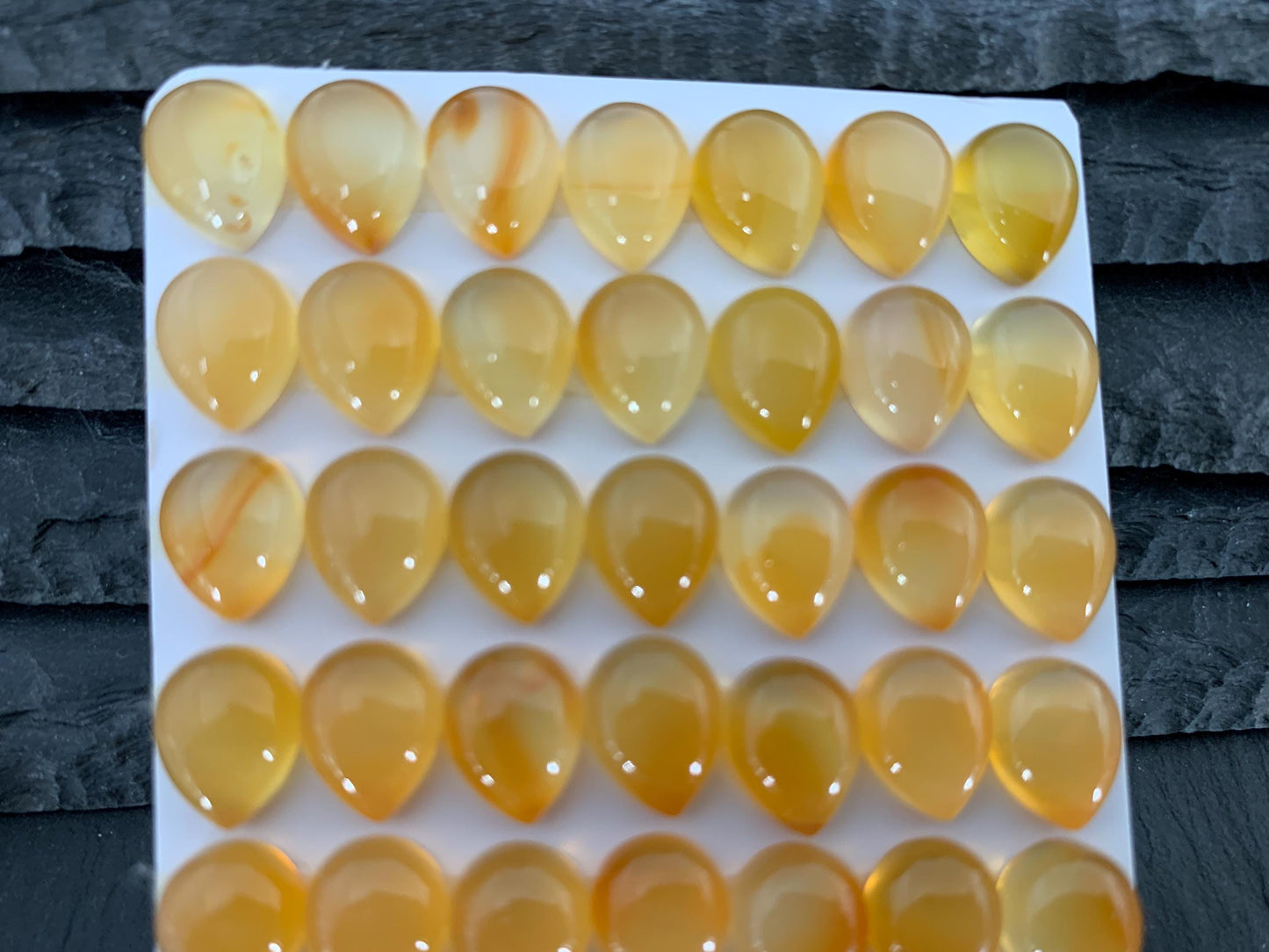 Carnelian pear 6x8mm, 8x10mm cabochon- Calibrated Carnelian