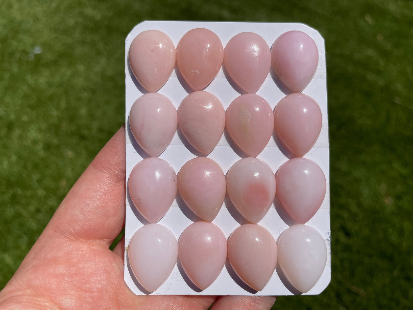 Pink Opal pear 15x20mm cabochon - Calibrated cabochons