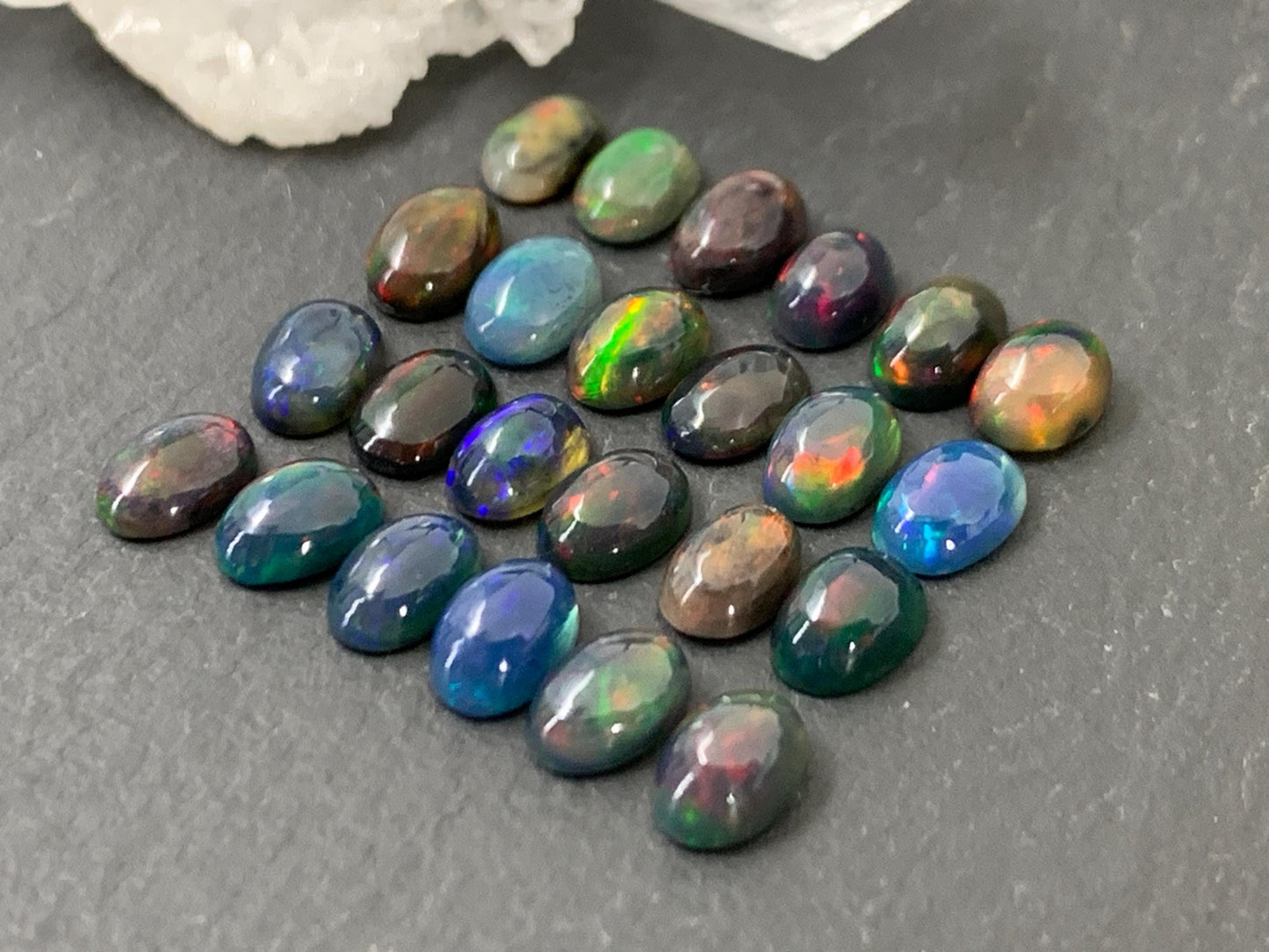 Black Ethiopian Opal oval 4x6mm cabochon