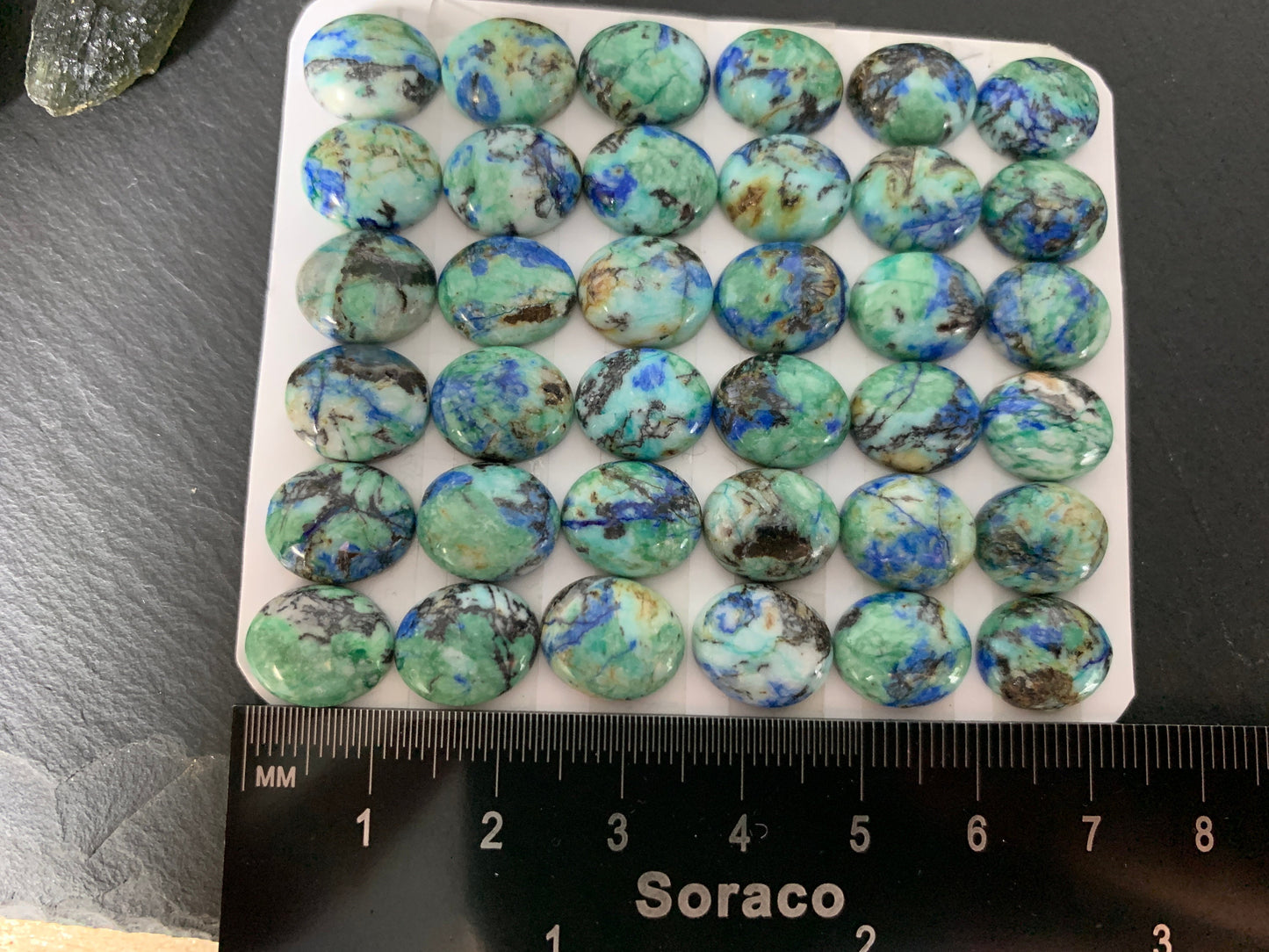 Azurite oval 10x12mm cabochon - Calibrated cabochons