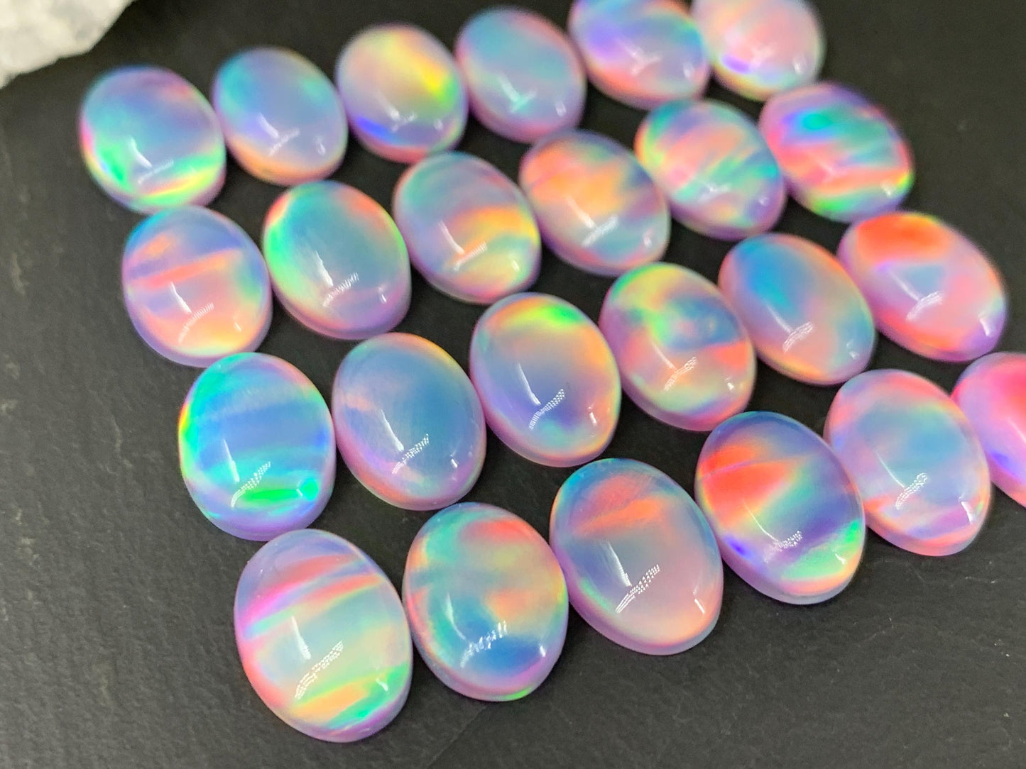 Aurora Opal oval 10x14mm cabochons - Doublet cabochons
