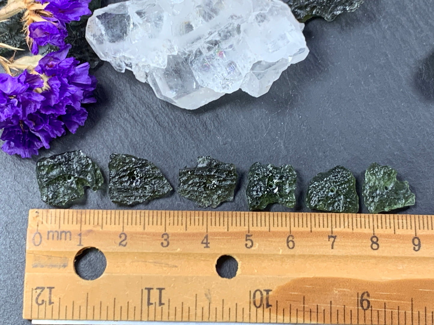 Raw Moldavite beads 12-16mm long - buy by piece