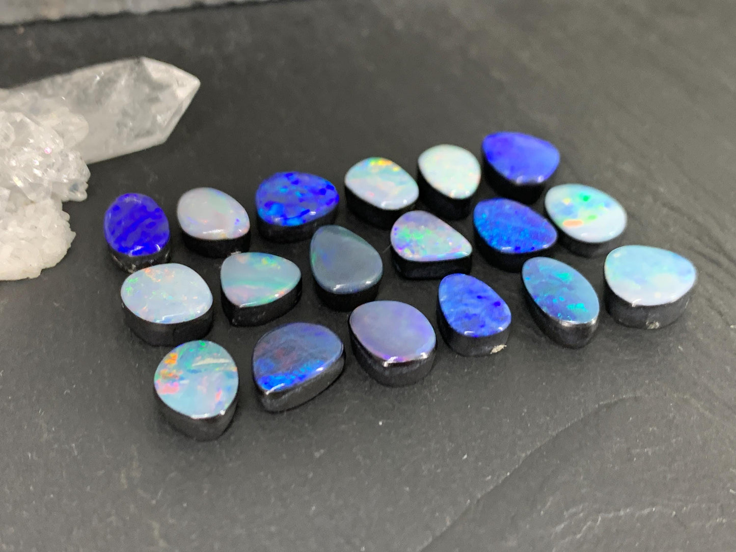 Australian Opal doublet 8-10mm long cabochon