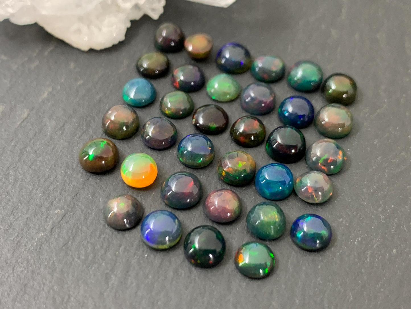 Ethiopian Black Opal Round 5mm Cabochon
