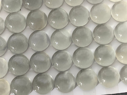 Grey Moonstone round 10mm cabochon - Calibrated cabochons