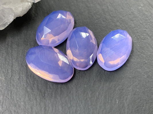 Faceted Lavender Quartz oval 10x16mm cabochon - Lab created