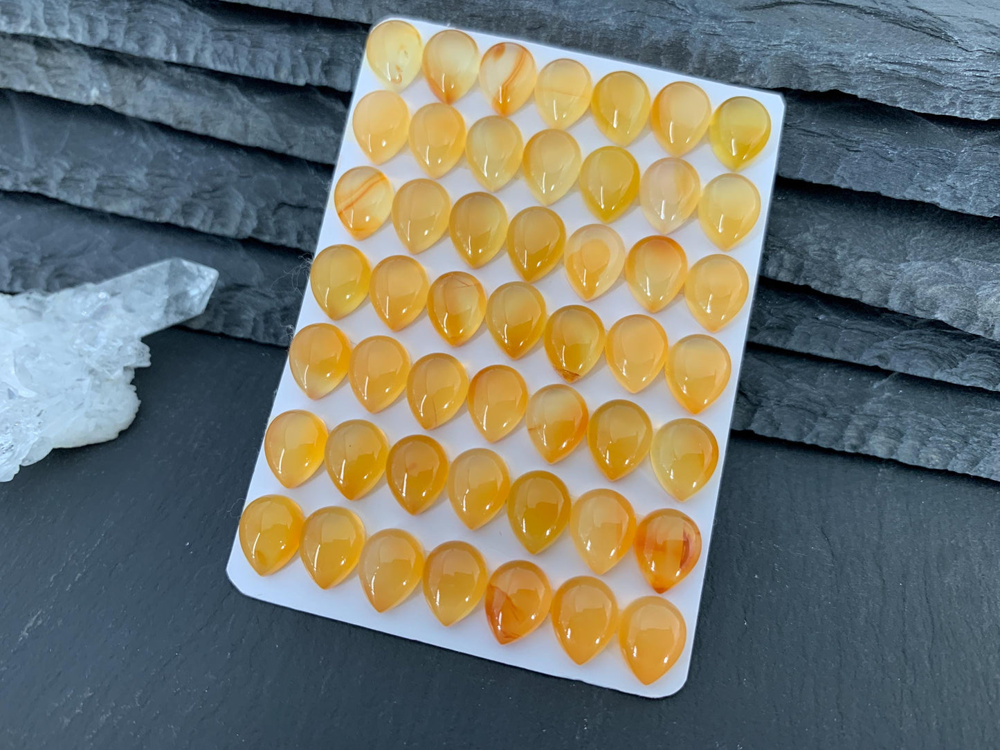Carnelian pear 6x8mm, 8x10mm cabochon- Calibrated Carnelian
