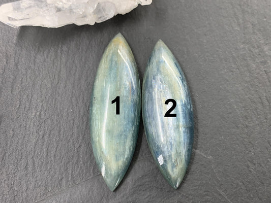 Large Marquise Kyanite 43-46mm long Cabochon - Rare African Gemstone