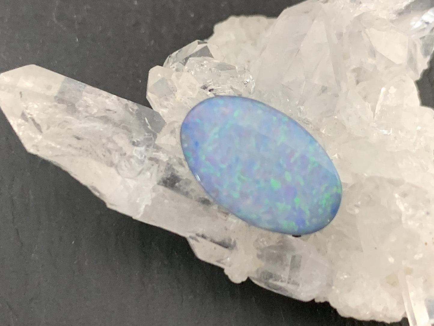 Australian Opal doublet 9x14x4mm cabochon