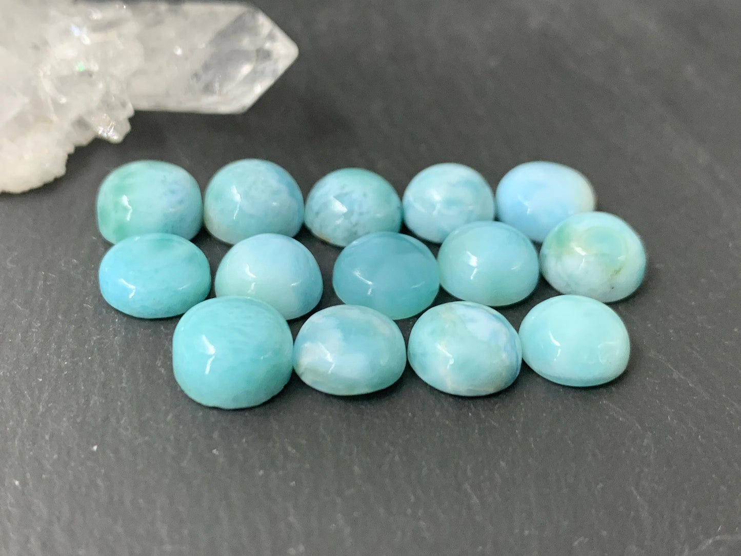 Larimar round 8mm cabochon