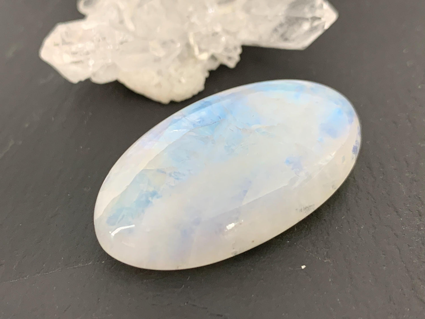 Rainbow Moonstone 39x23x10mm cabochon