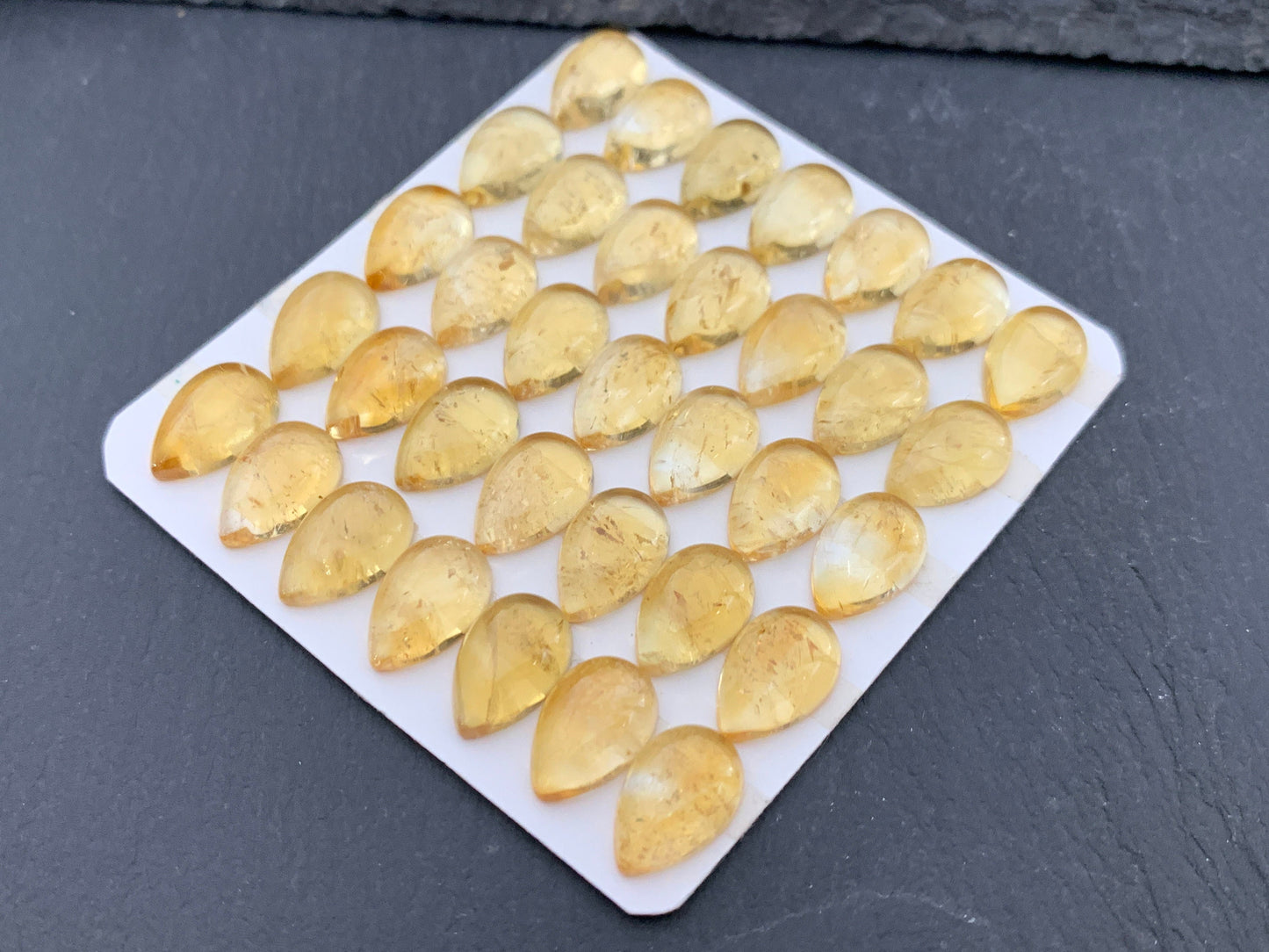 Citrine pear 8x12mm cabochon - Calibrated cabochons