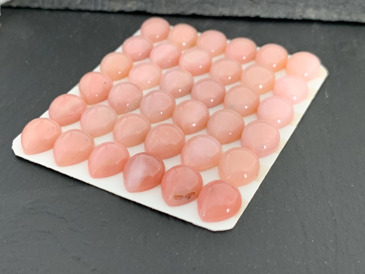 Pink Opal pear 10x12mm cabochon - Calibrated cabochons