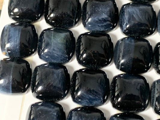 Blue Tiger Eye square 15x15mm cabochon - Calibrated cabochons