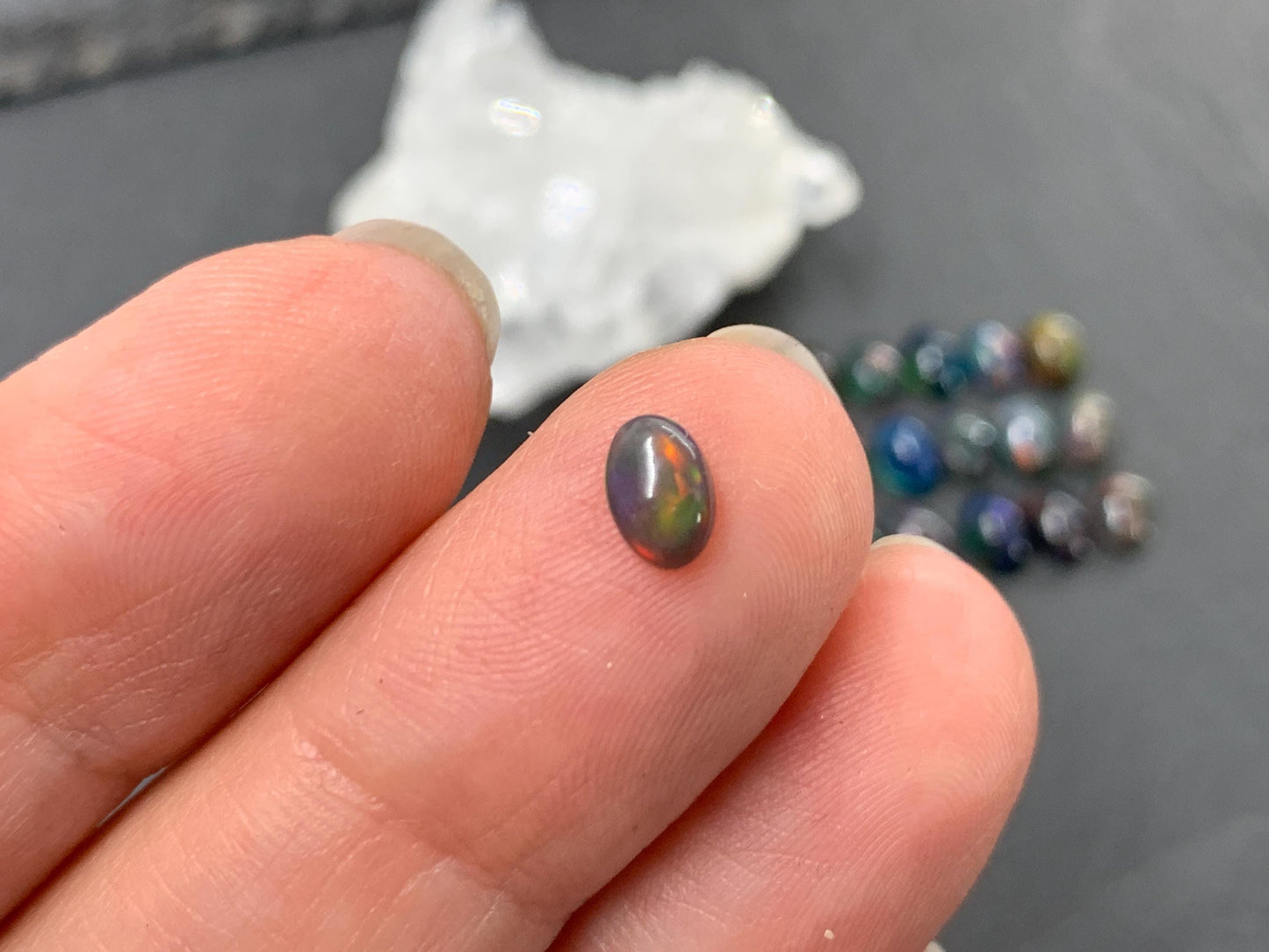 Ethiopian Black Opal Cabochon: Oval Gemstone (4x6mm) *