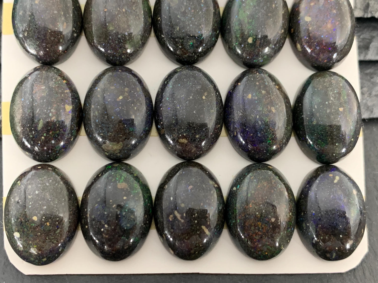 Andamooka Black Opal 13x18mm Cabochon: Oval Matrix Opal