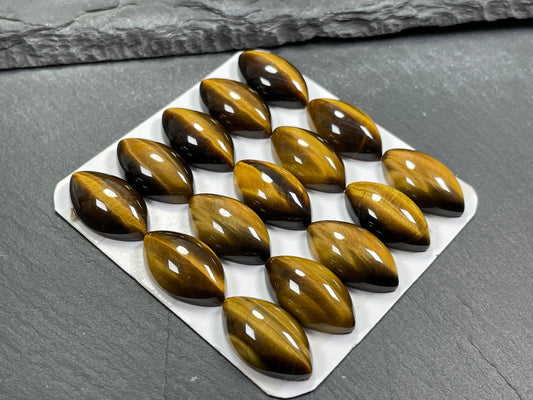 Tiger Eye marquise 12x20mm cabochon - Calibrated cabochons