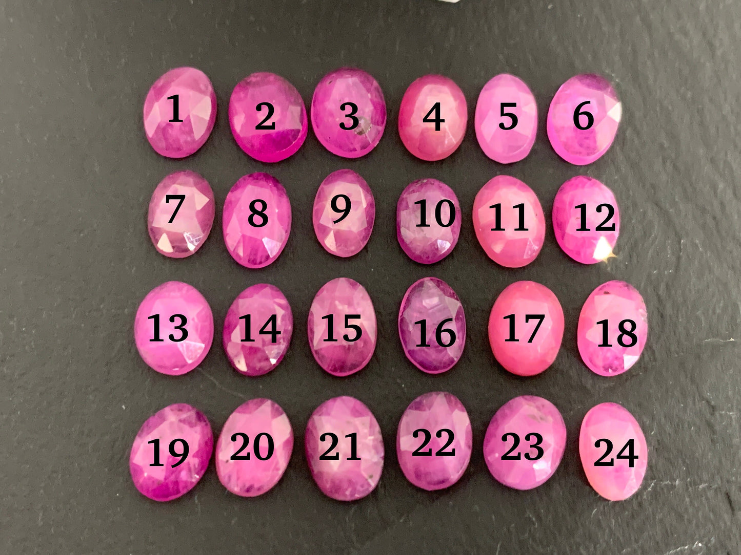 Faceted Pink Sapphire oval 6x8mm cabochon - Light pink