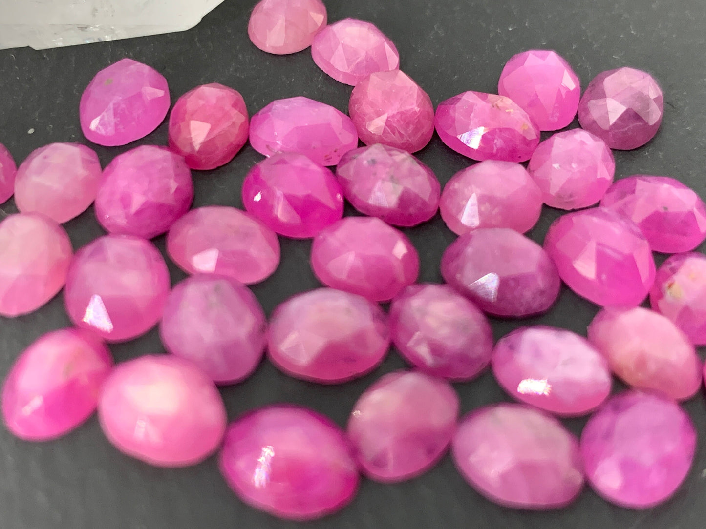 Faceted Pink Sapphire 5x7mm cabochon