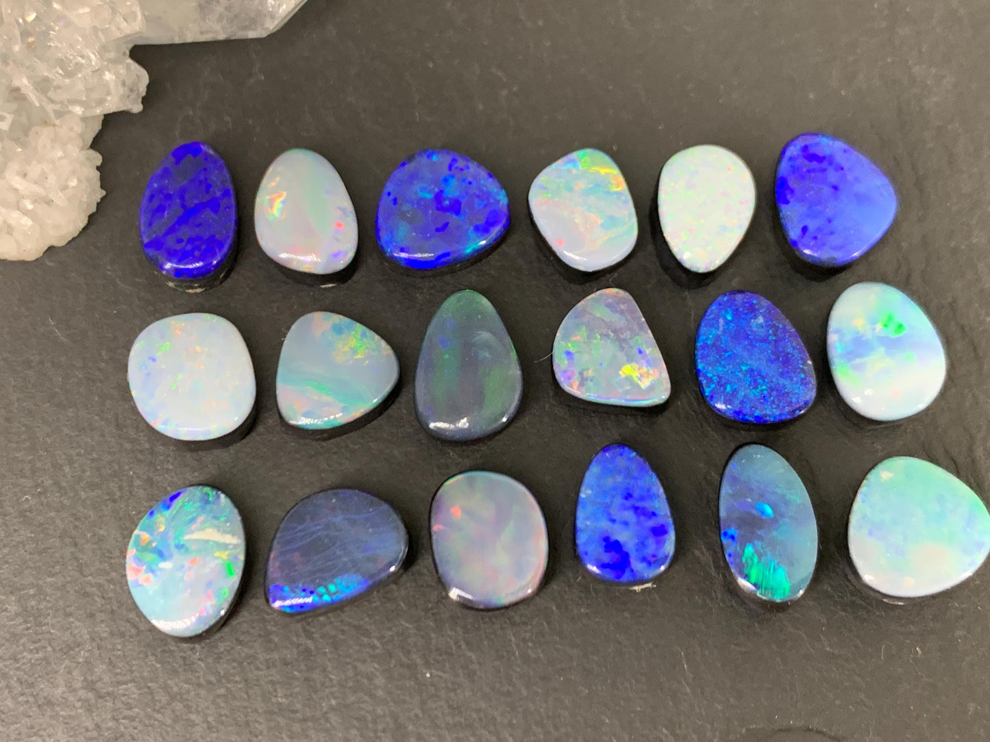Australian Opal doublet 8-10mm long cabochon