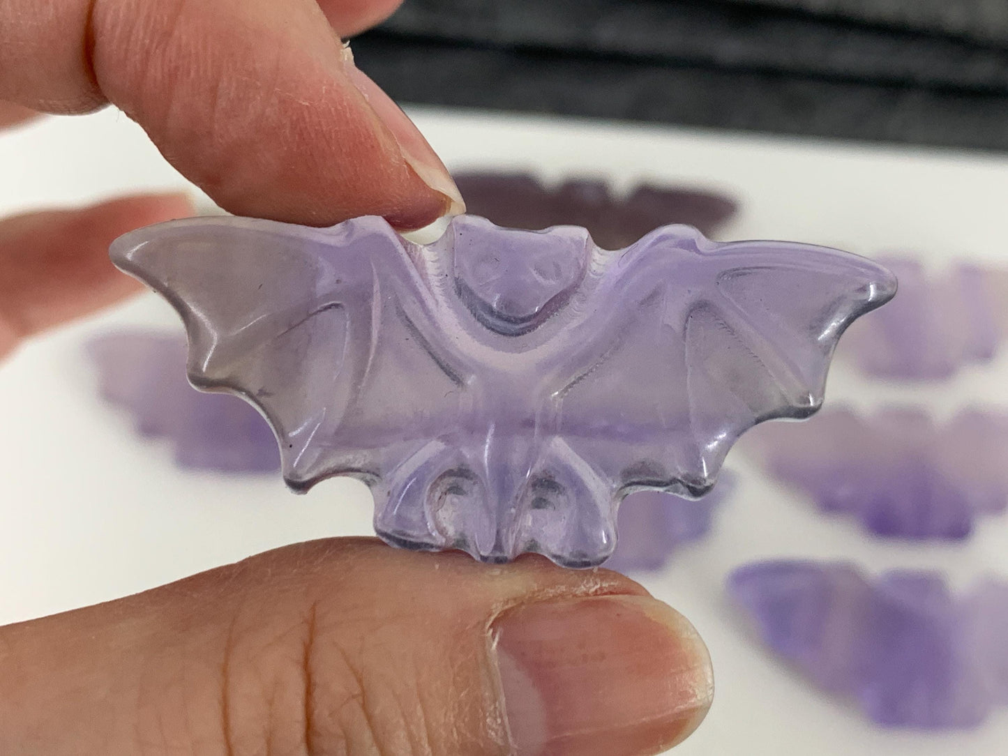 Fluorite Bat Carved - 50mm long