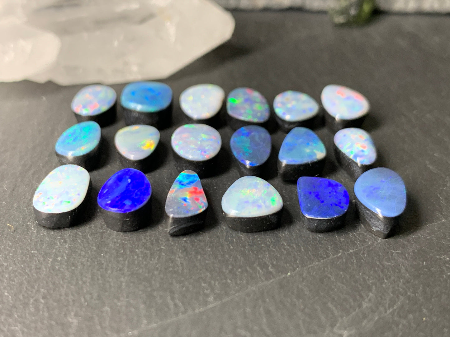 Australian Opal doublet 10-12mm long cabochon