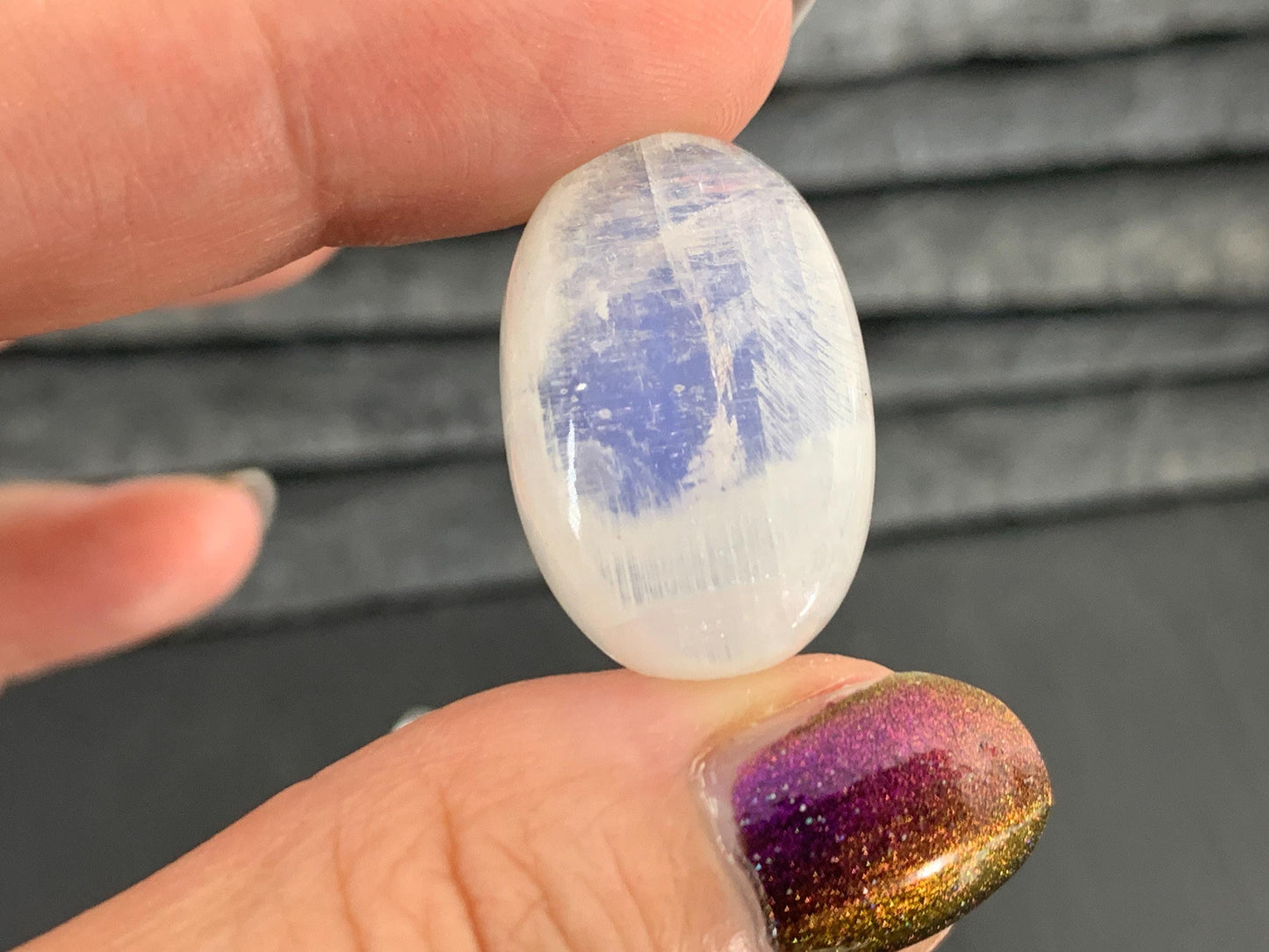 Rainbow Moonstone 25x17x7mm cabochon