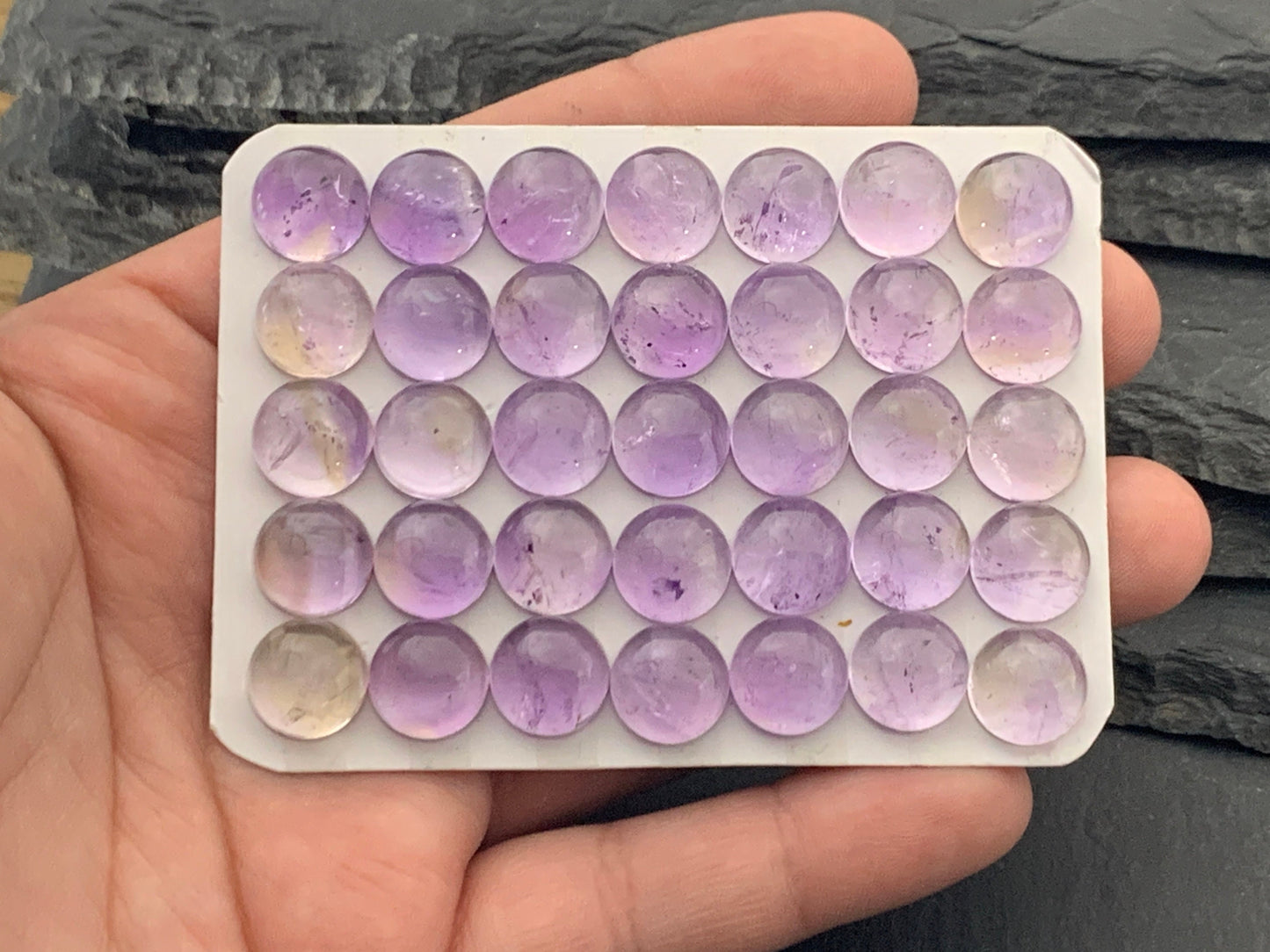 Ametrine round 10mm cabochon - Calibrated cabochons