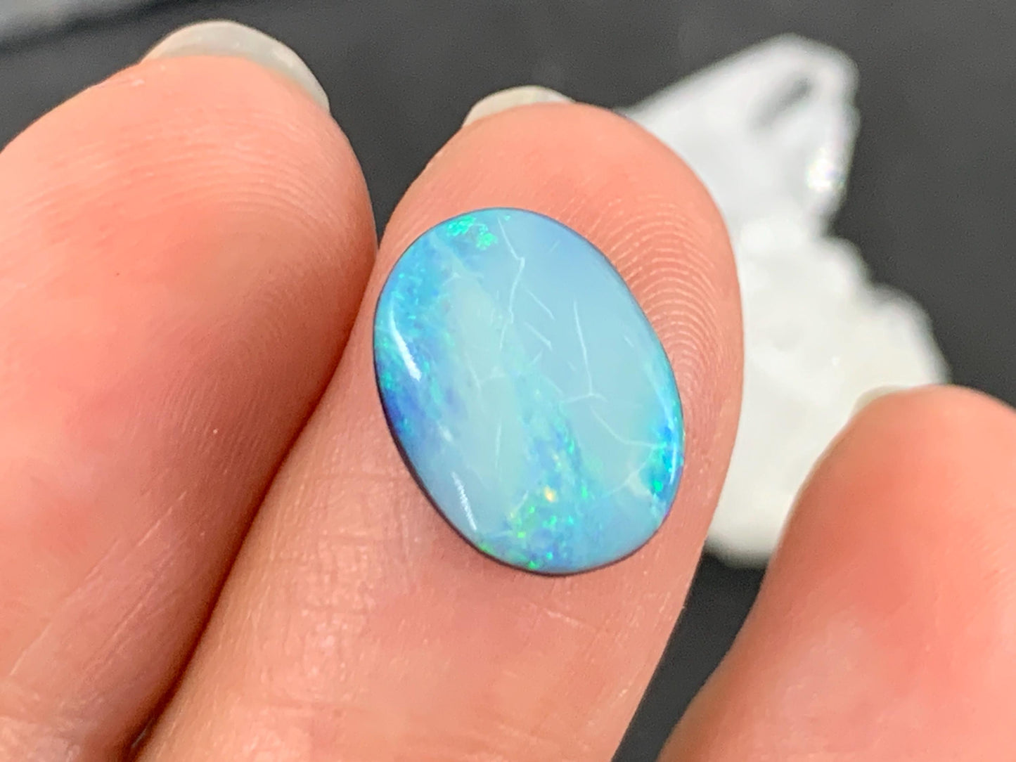 Australian Opal Doublet 9x12x4.5mm Cabochon Free Form Gemstone Oval