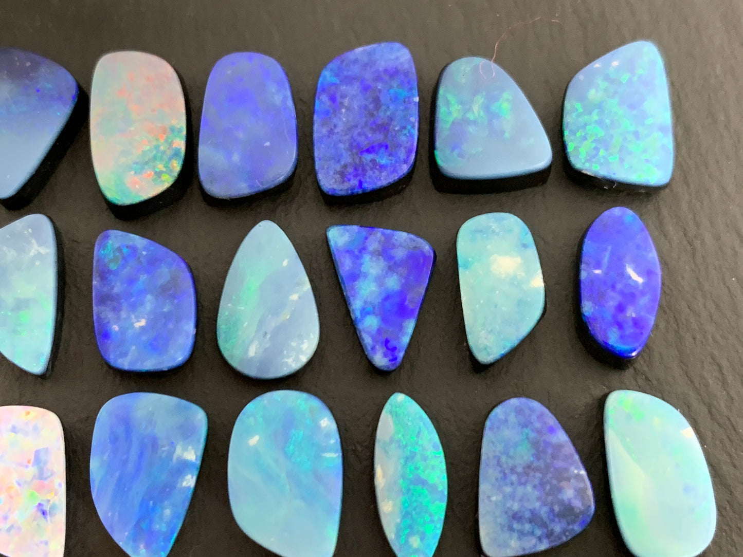 Australian Opal doublet 12-15mm long cabochon