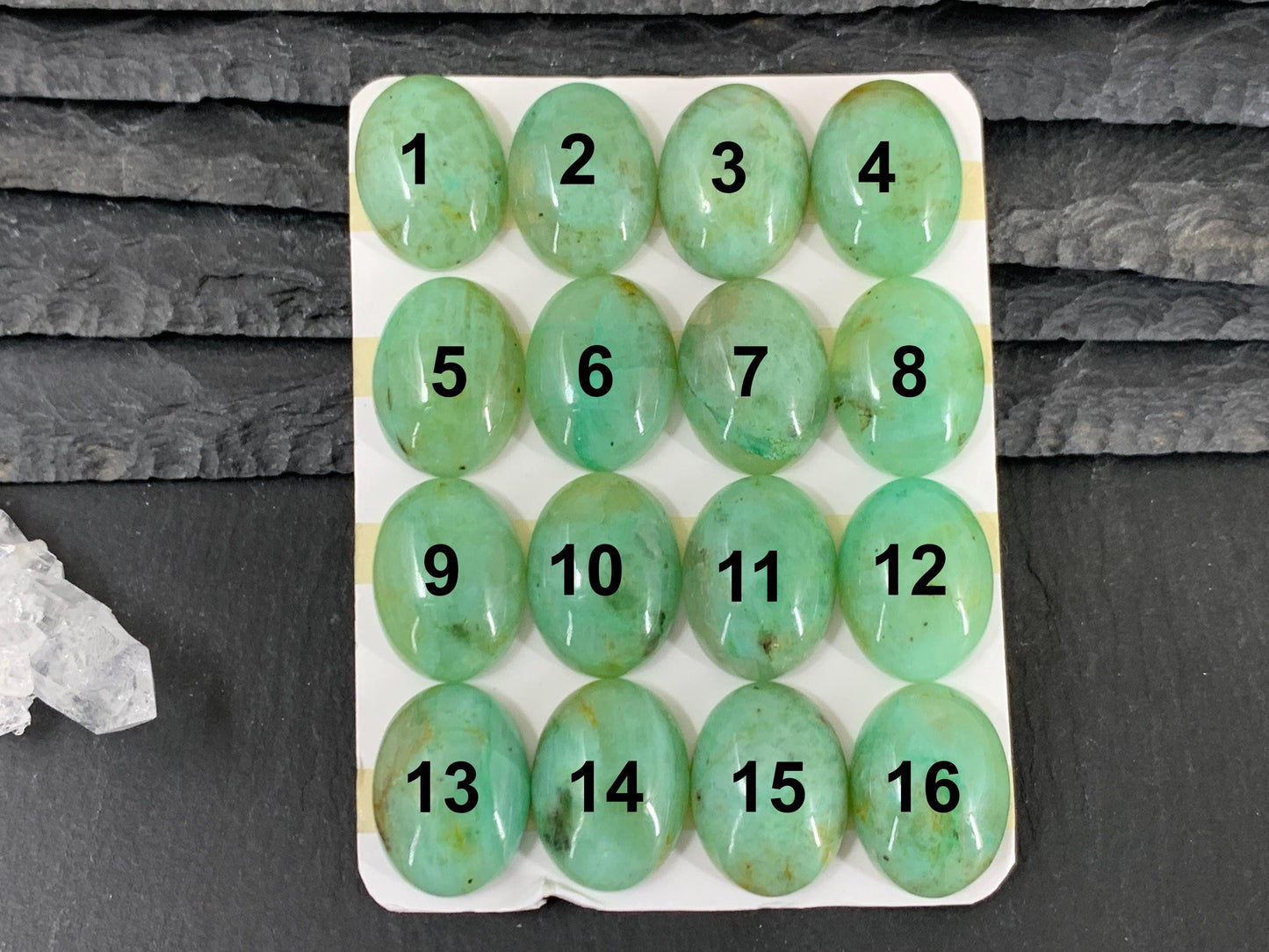 Chrysocolla Quartz oval 15x20mm cabochon - Calibrated cabochons