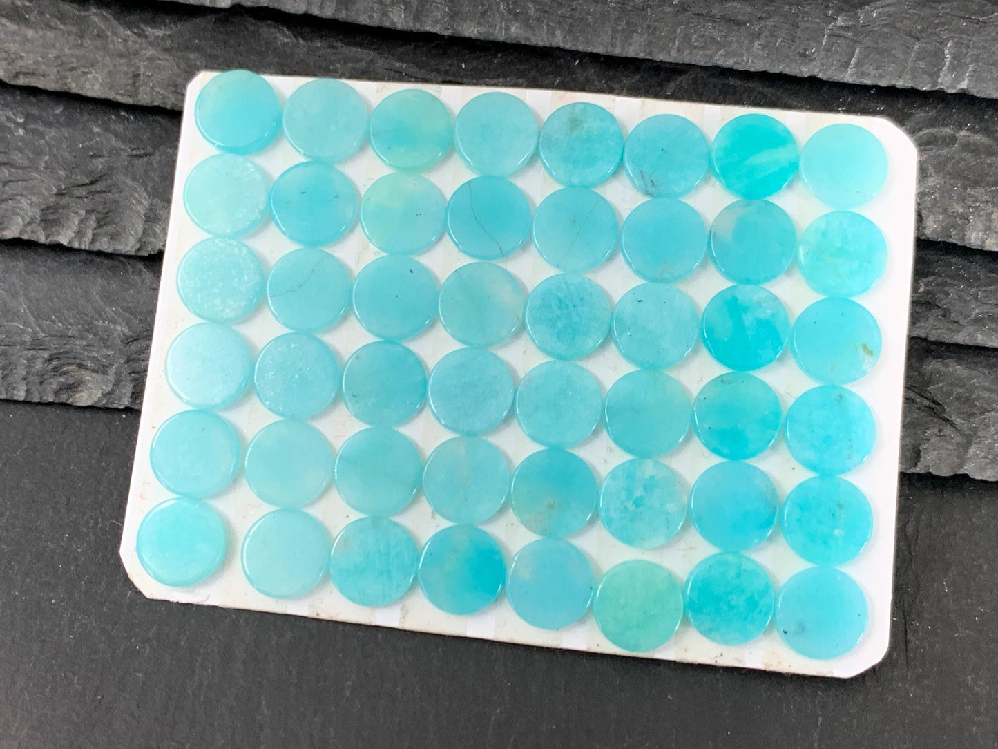 Flat Amazonite Cabochon - Natural 8mm Round Flat Stone, Calibrated Gemstone for Jewelry