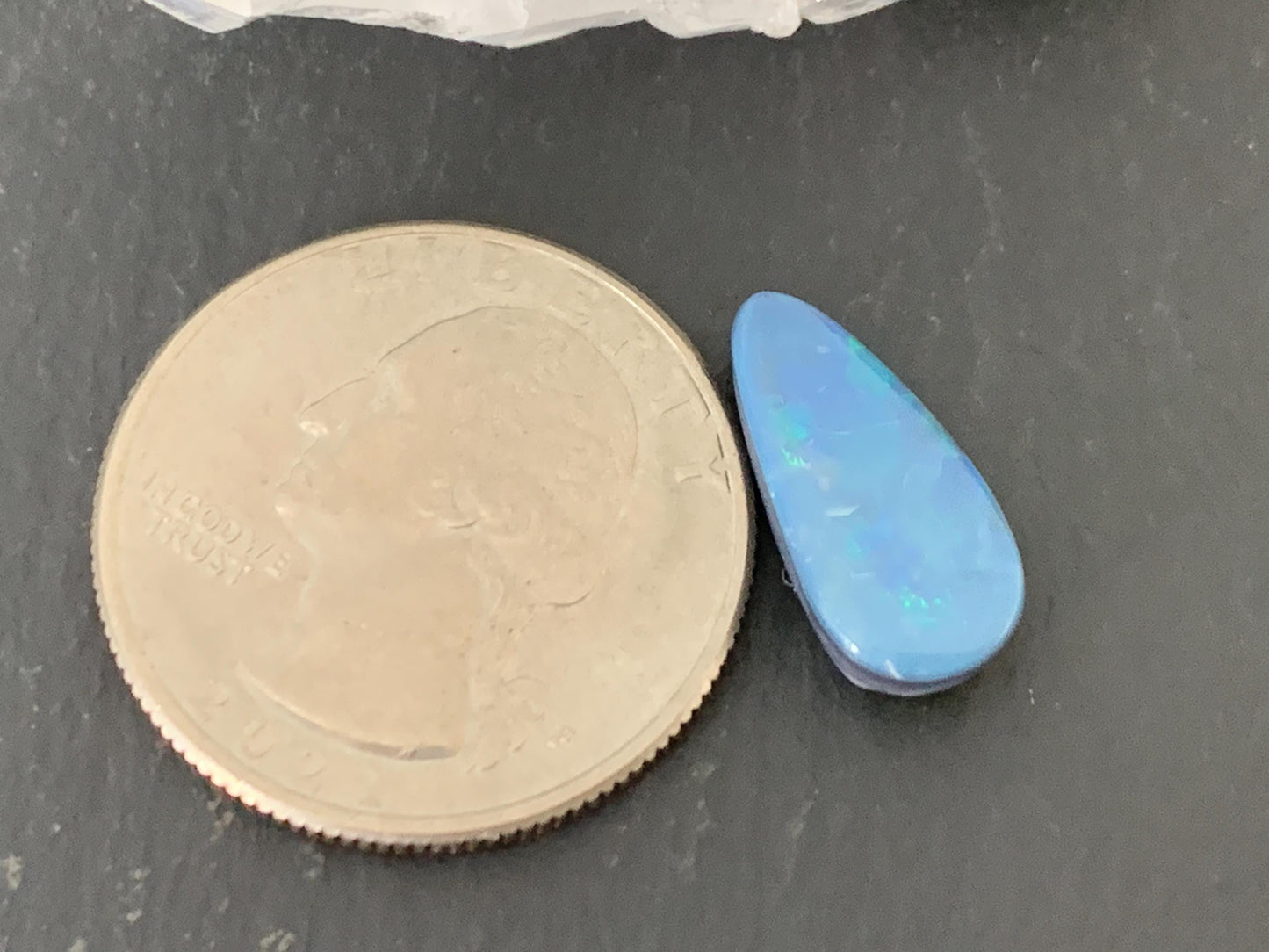 Discounted Australian Opal doublet 8x16x4mm cabochon