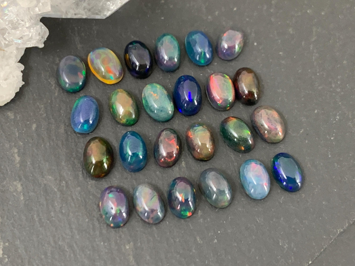 Black Ethiopian Opal 4x6mm cabochon