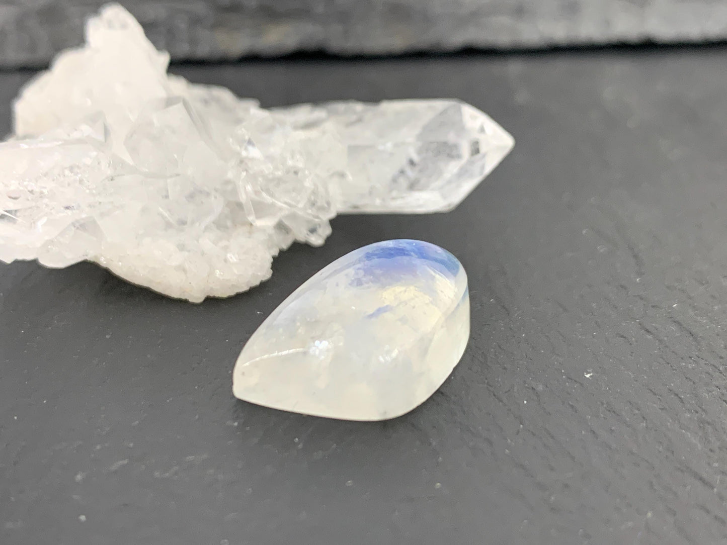 Rainbow Moonstone 18x16x7mm cabochon