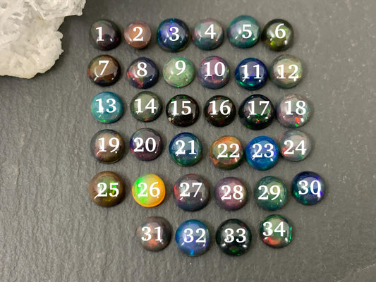 Ethiopian Black Opal Round 5mm Cabochon