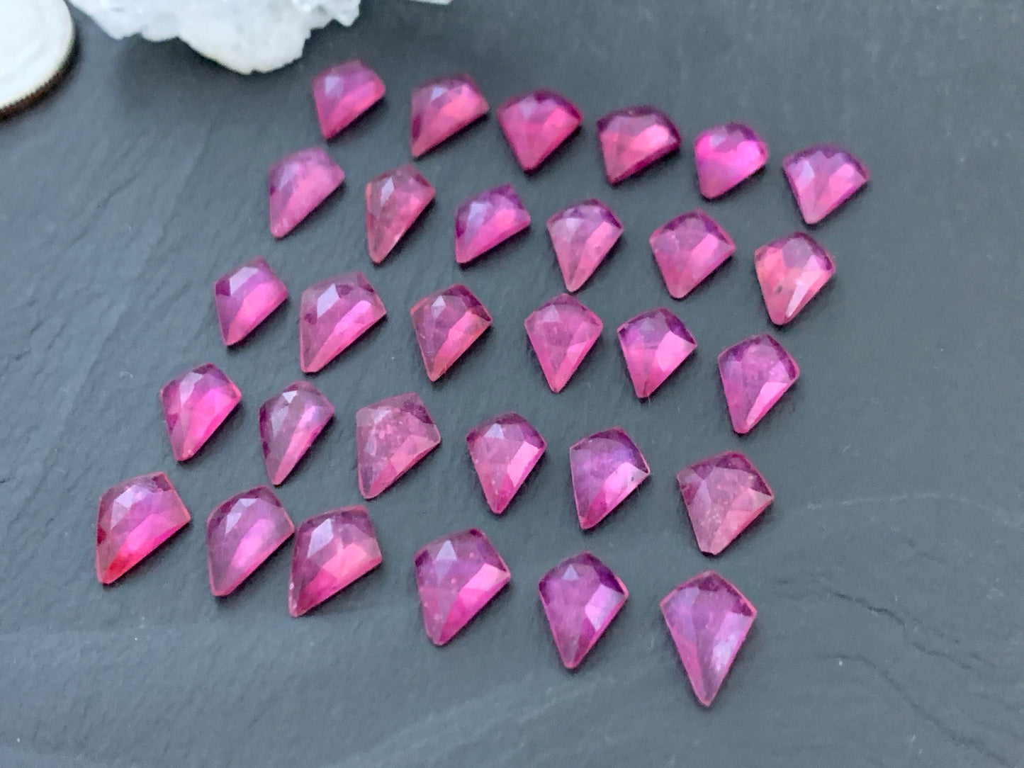 Faceted 10-11mm Thailand pink Sapphire cabochons