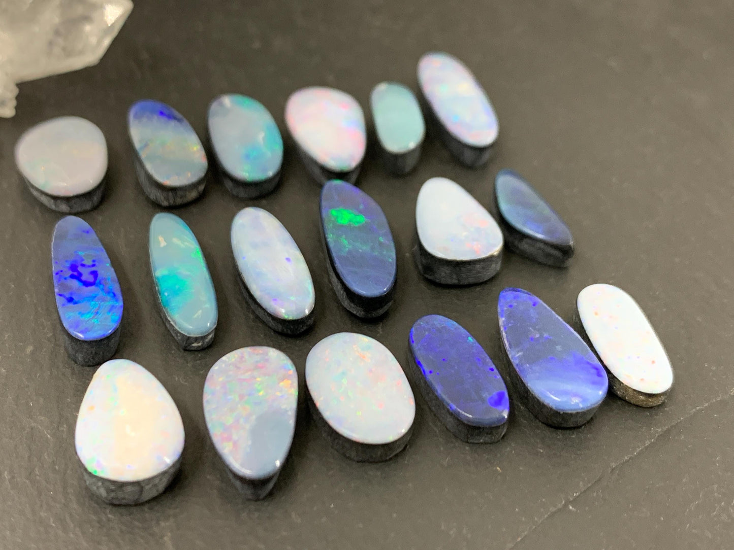 Australian Opal doublet 12-18mm long cabochon
